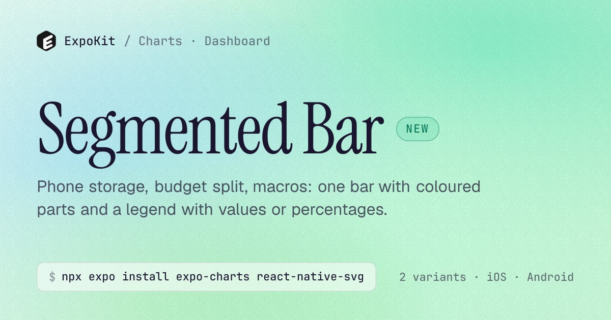 Segmented Bar — React Native chart for Expo — ExpoKit