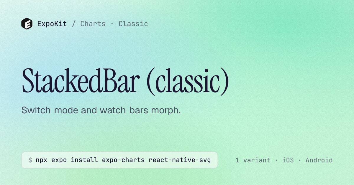 StackedBar (classic) — React Native chart for Expo — ExpoKit