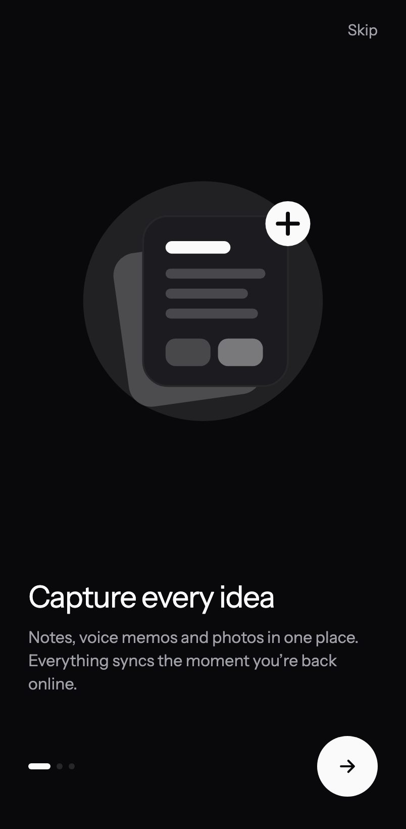 Onboarding screen